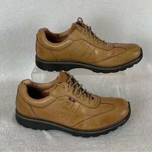 Franco Fortini Mens Tan Leather Lace Up Casual Shoes Derby Y2K Made In Italy 9.5